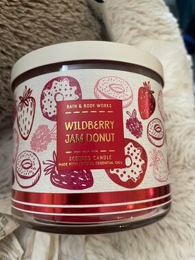 Bath & Body Works Wildberry Jam Donut Scented Candle - Red/Pink